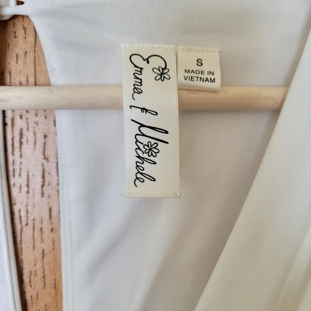 Emma & Michelle black & white V plunge neckline sleeveless jumpsuit S - Picture 4 of 8